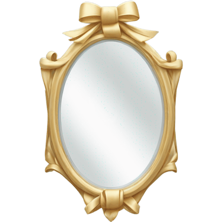 white mirror with bow  emoji