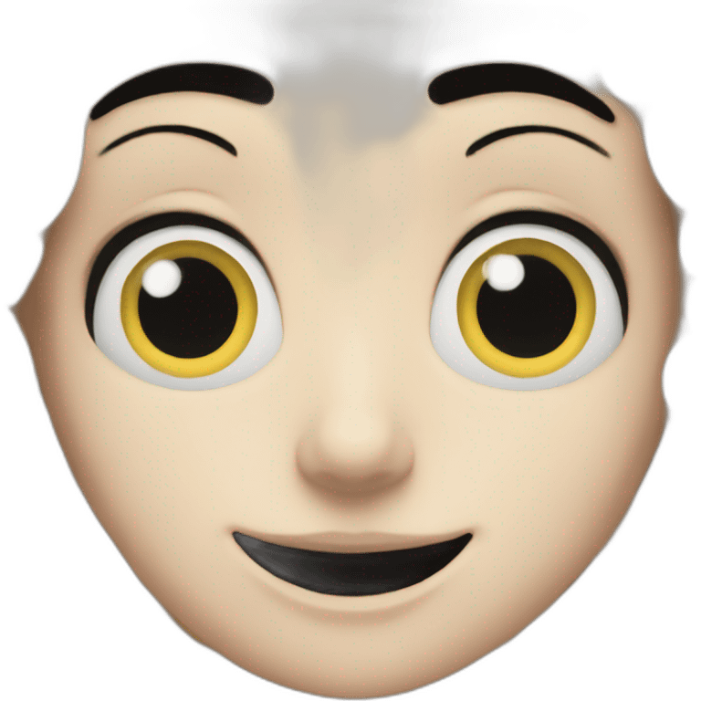 Coraline with buttons for eyes emoji