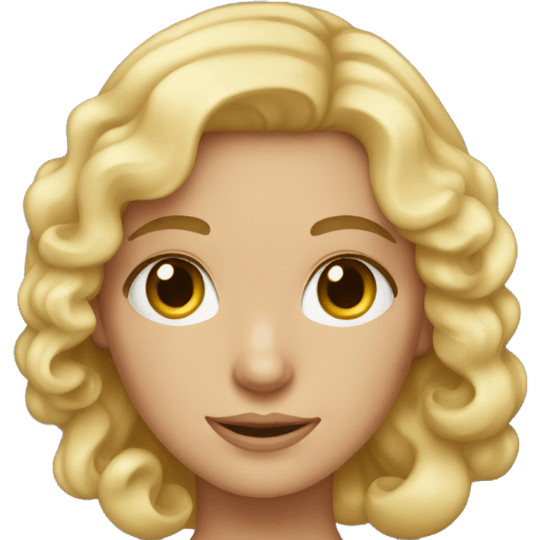 Blonde girl with curled hair and hazel eyes  emoji