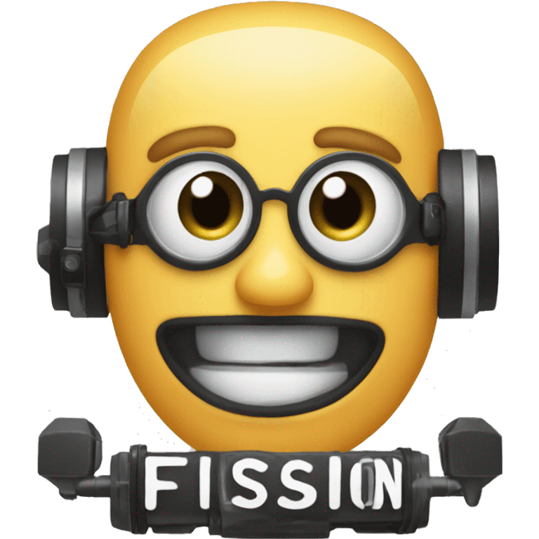 emoji of a photography studio with the word fission studio emoji