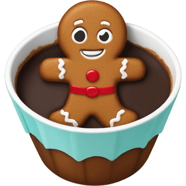 gingerbread man in a chocolate cup emoji