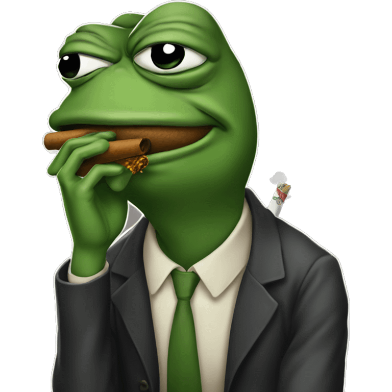 sad and dissapointed pepe frog smoking emoji