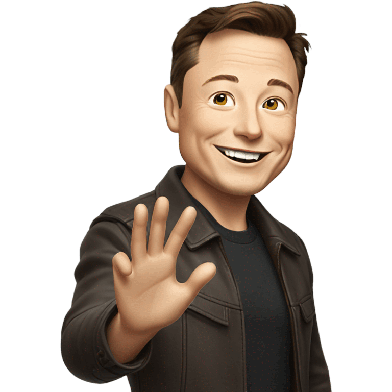 Elon musk waving his hand emoji