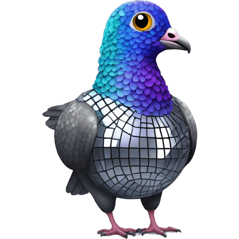 disco ball pigeon emoji