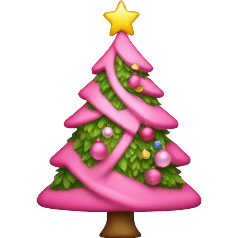 Pink Christmas tree  emoji