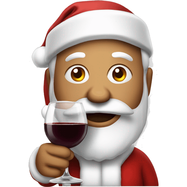 Santa with a glass of red wine emoji