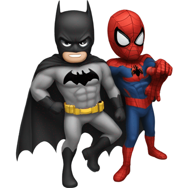 Batman and spiderman emoji