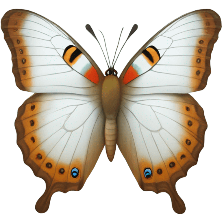 white peacock butterfly emoji