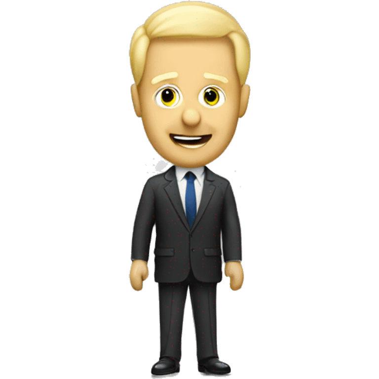 Blonde big businessman stick figure puppet emoji