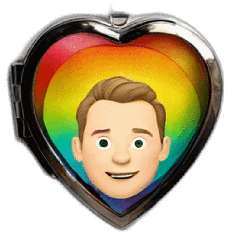 Jonathan Toews inside a rainbow locket heart emoji