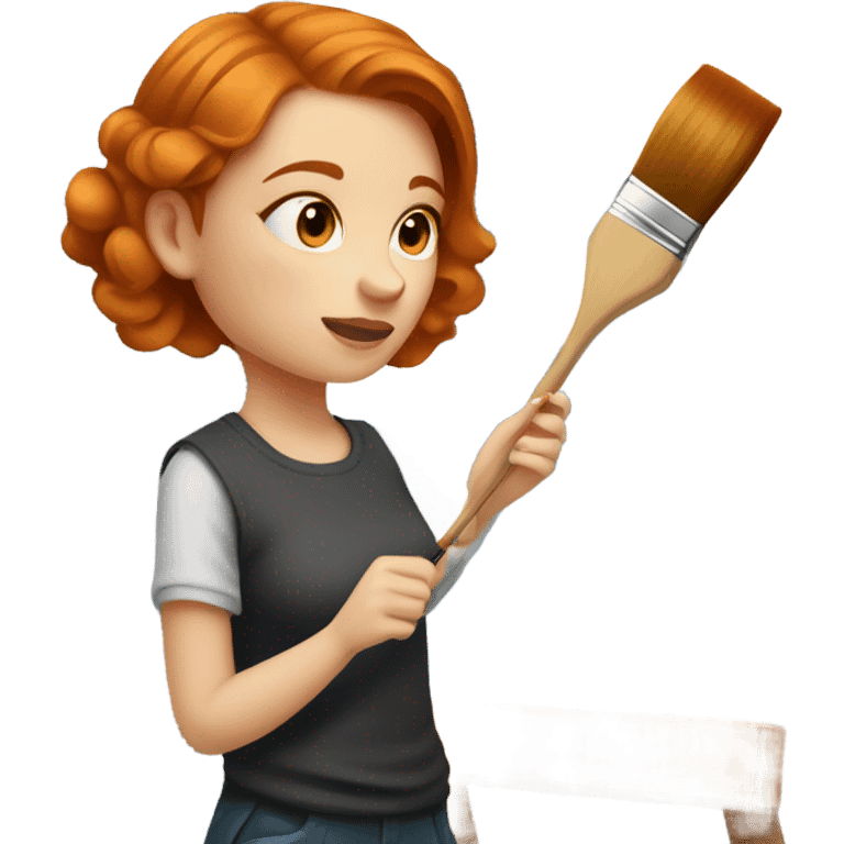 Ginger girl painting  emoji