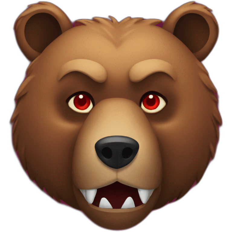 Grizzly bear head as devil emoji