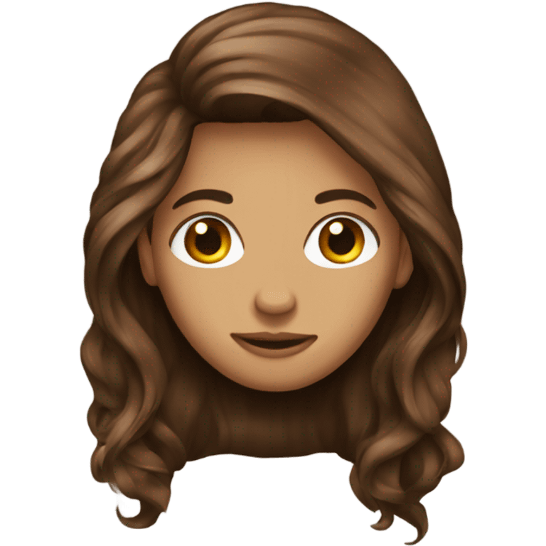 brown long hair emoji