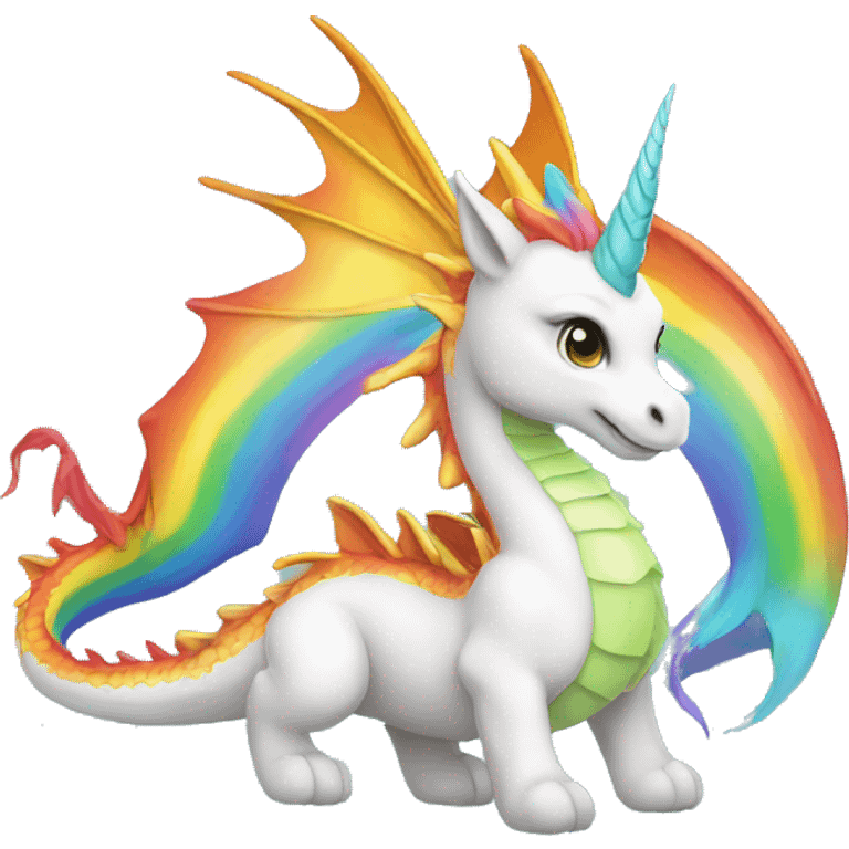 Rainbow dragon on the unicorn emoji