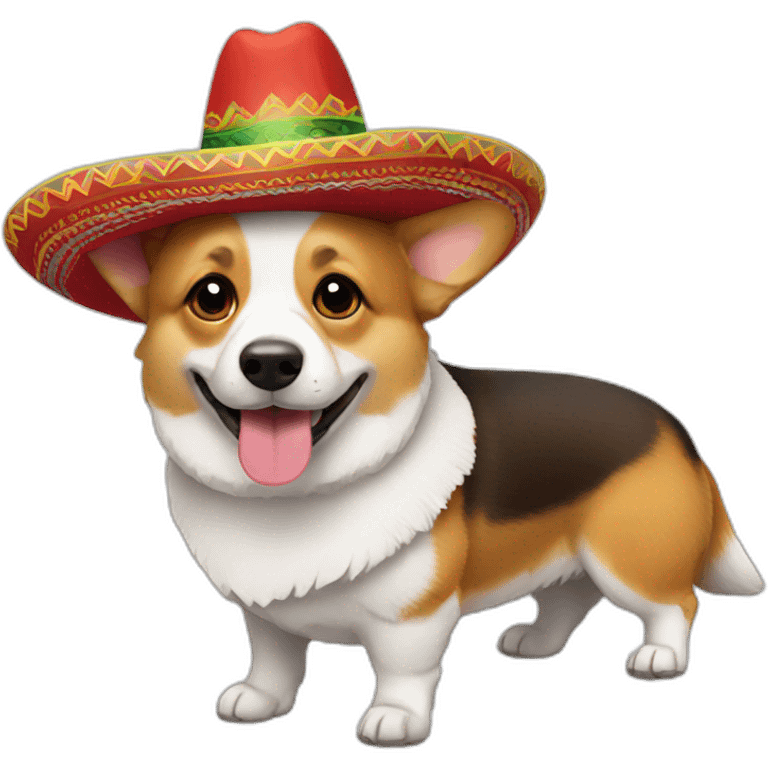 corgi with mexican hat emoji