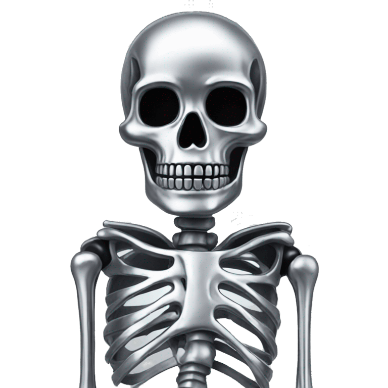 Skeleton made out of chrome emoji