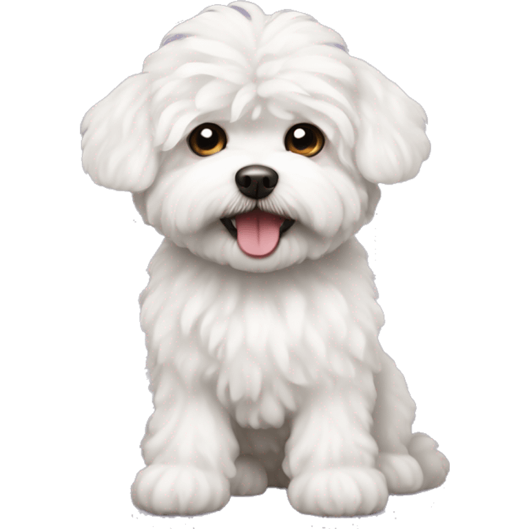 white fluffy maltipoo dog emoji