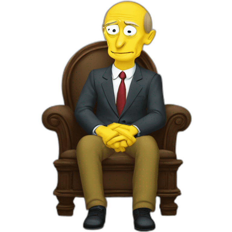 Vladimir putin sitting like a mr. Burns emoji