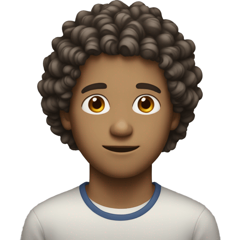 It produces a curly white man with brown eyes and who is a teenager emoji