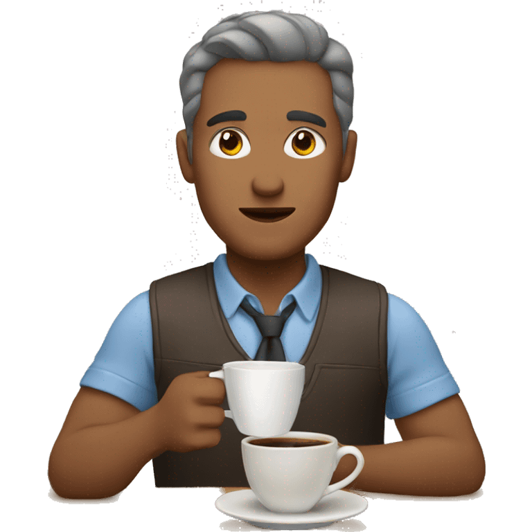 A man drinking a coffee  emoji