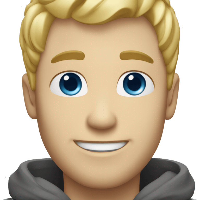 man with blond hair blue eyes smiling emoji