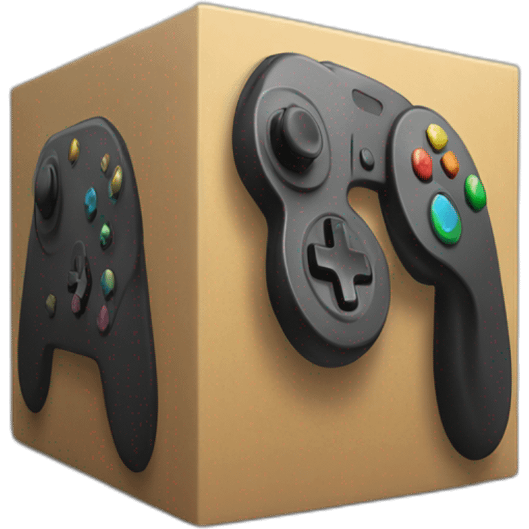 manette dans un cube emoji