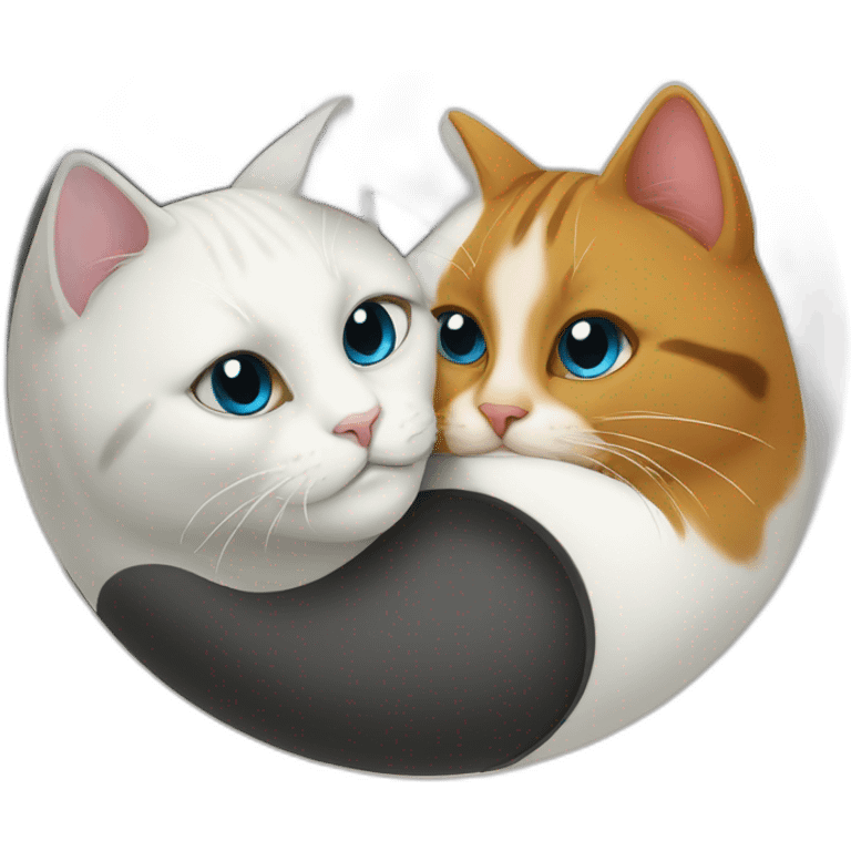 Two cats yin yang emoji