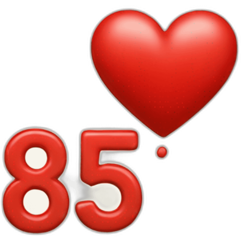 Red heart with the number 85 emoji