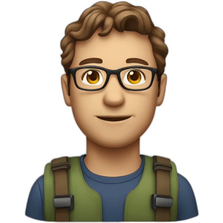 guy with glasses, brown-haired ecologist emoji