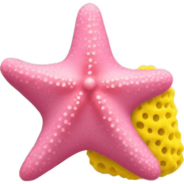 Pink Starfish and yellow sea sponge emoji