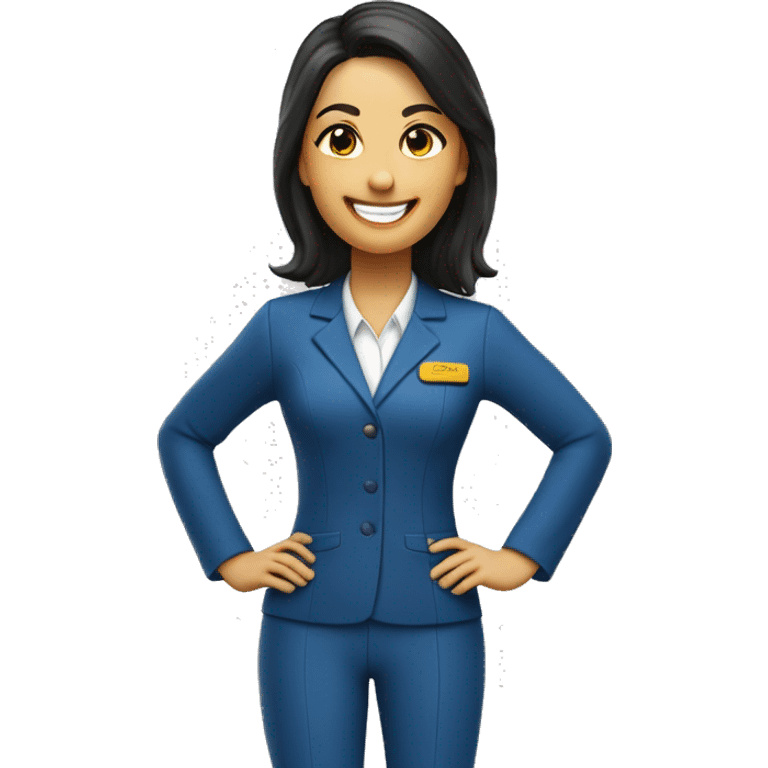 Asesor Inmobiliario  Century21 mujer de pie sonriendo uniforme azul emoji