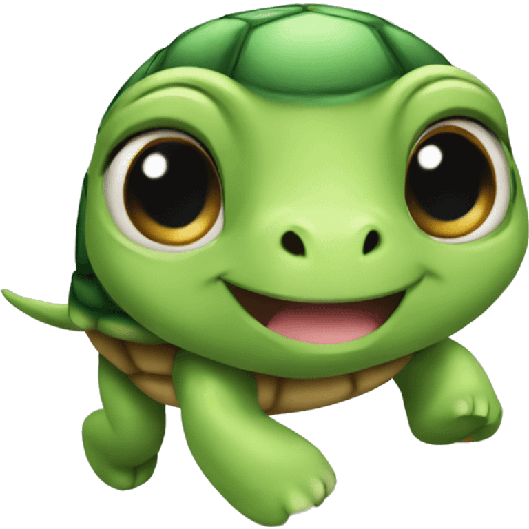 running, very cute, smart, small head, turtle emoji