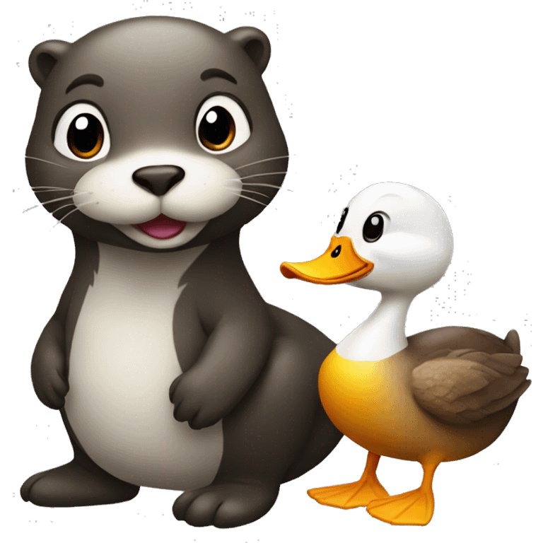 Otter and a duck  emoji