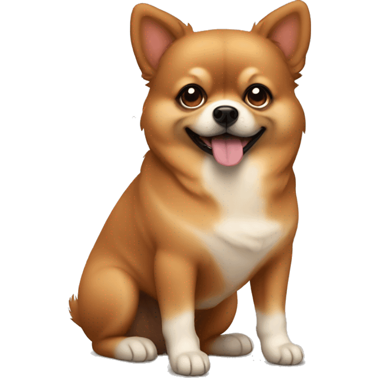 fat pomchi brown dog emoji