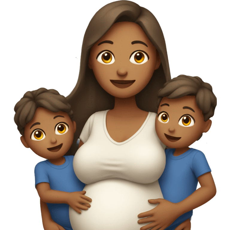 pregnant mom with children emoji