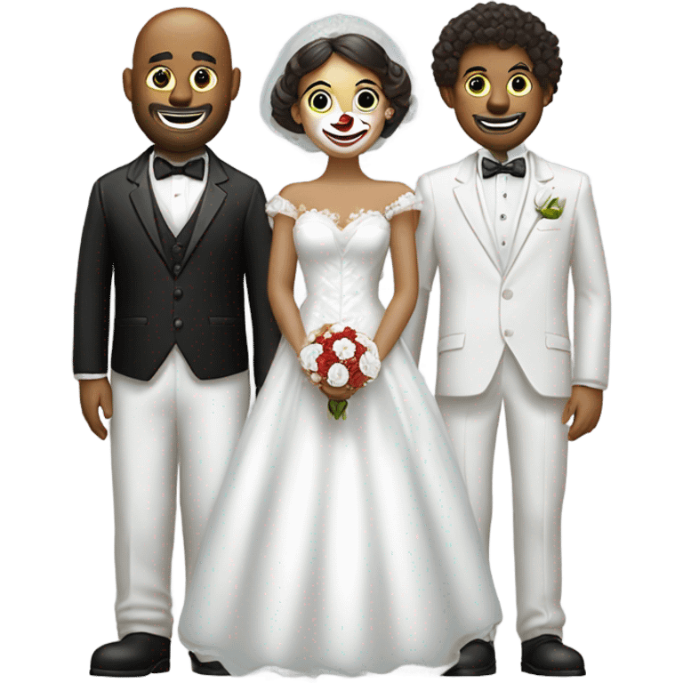 Clown bride and groom in suit  emoji