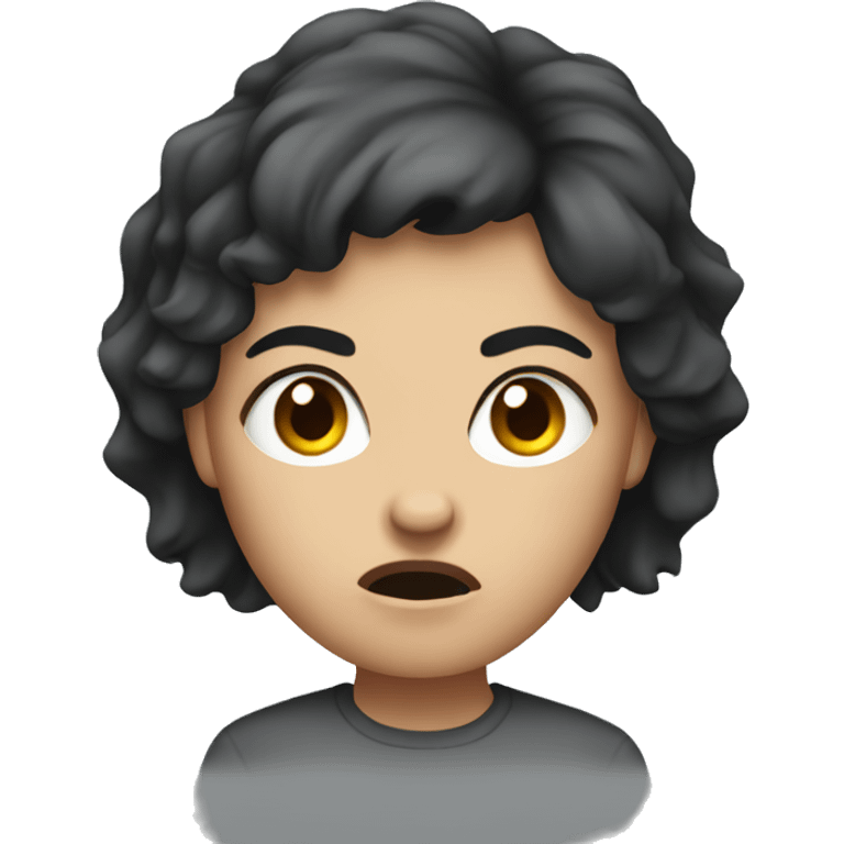 angry women with short dark hair emoji