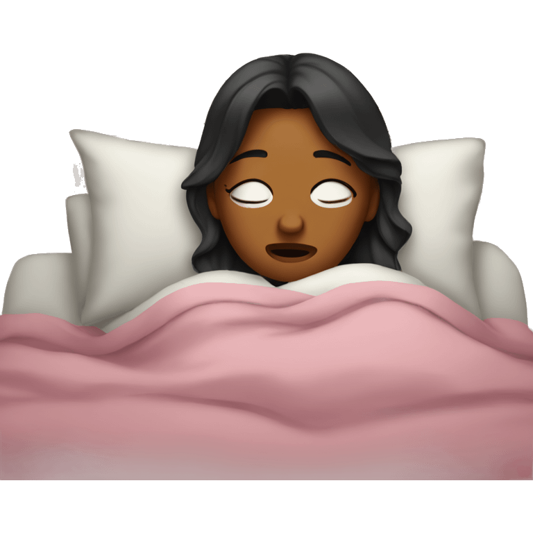 Girl crying in bed emoji