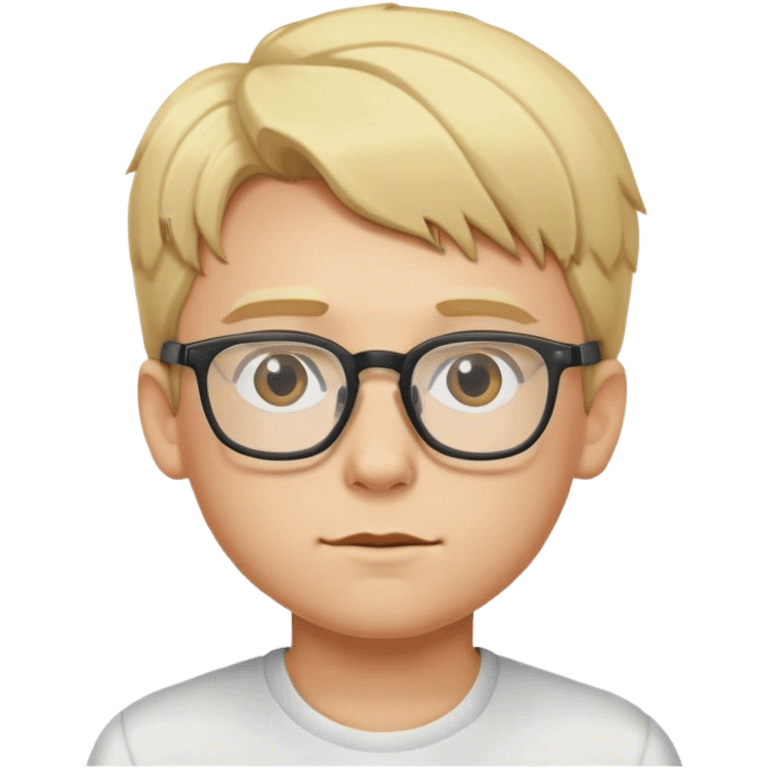 blonde boy with glasses and chest  emoji