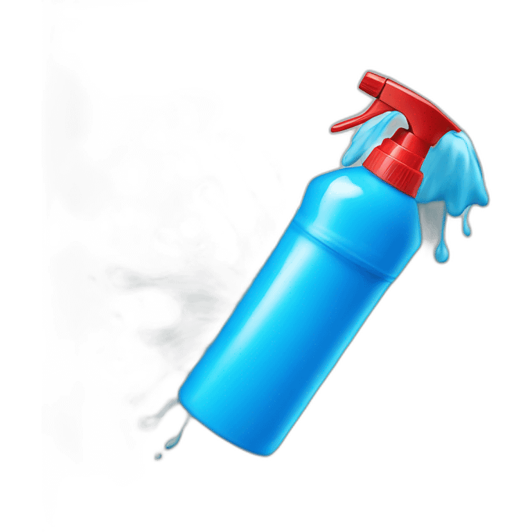 Blue cleaning spray from letter P emoji