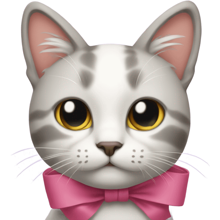 A cat with a bow on its head emoji