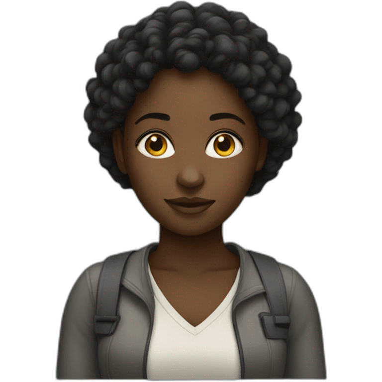 Black girl in computing emoji