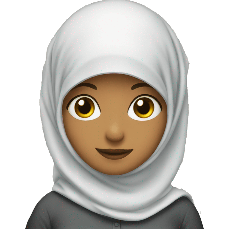 girl in hijab with book emoji