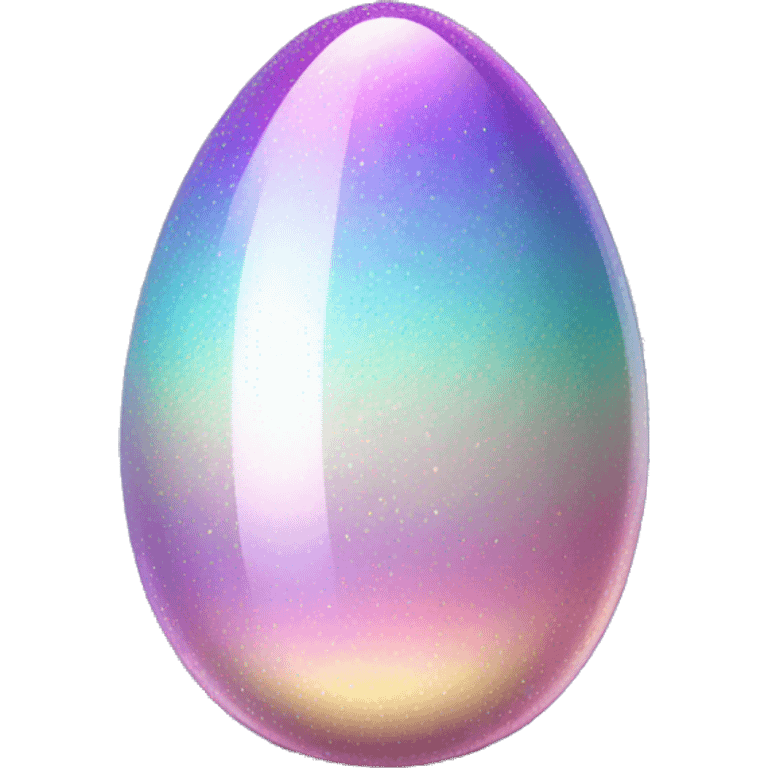 Sparkly glossy Pastel iridescent glass egg emoji