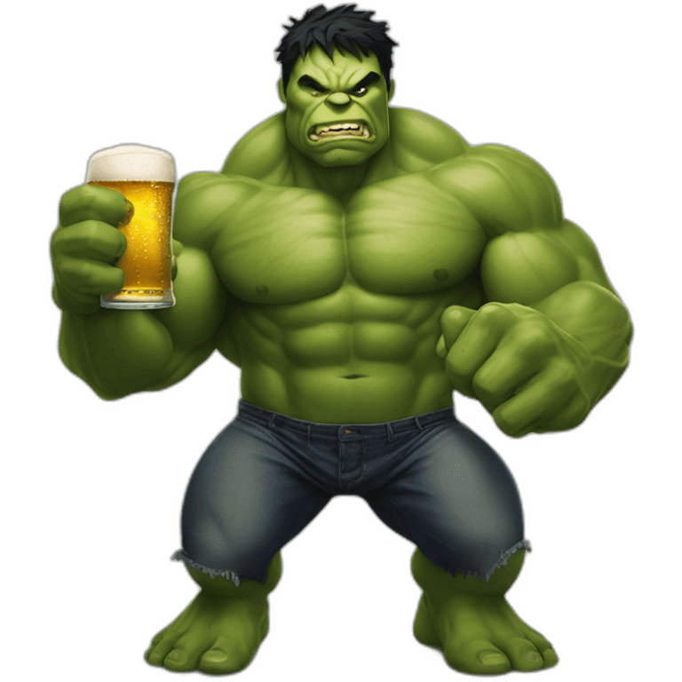 hulk with a beer emoji