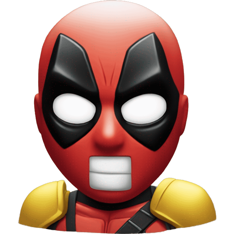 Deadpool apple style emoji but yellow instead of red emoji