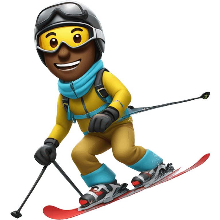 Brandon skiing down a snowy mountain  emoji