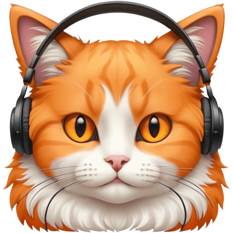 Cat wearing headphones  emoji