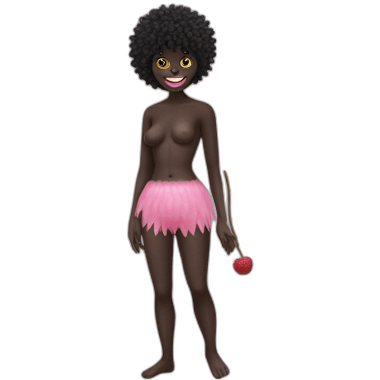 Female naturist pink gollywog emoji