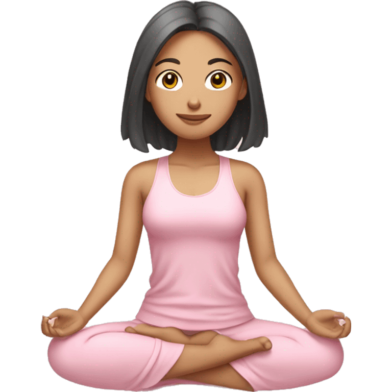 asian yoga girl light pink clothes  emoji